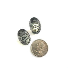 Load image into Gallery viewer, Frosted Lace Glow Large Oval Button Stud Earrings