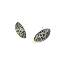 Load image into Gallery viewer, Frosted Lace Glow Large Oval Button Stud Earrings
