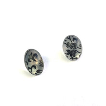 Load image into Gallery viewer, Frosted Lace Glow Small Oval Button Stud Earrings