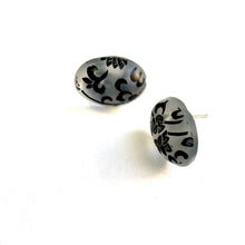 Load image into Gallery viewer, Frosted Lace Glow Small Oval Button Stud Earrings