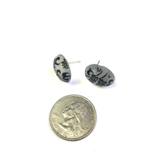 Load image into Gallery viewer, Frosted Lace Glow Small Oval Button Stud Earrings