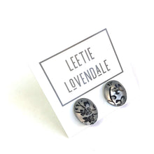 Load image into Gallery viewer, Frosted Lace Glow Small Oval Button Stud Earrings