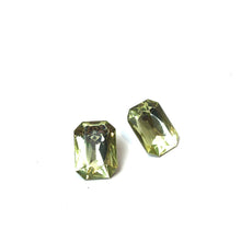 Load image into Gallery viewer, Lemon Faceted Rectangle Shine-On Stud Earrings