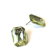 Load image into Gallery viewer, Lemon Faceted Rectangle Shine-On Stud Earrings