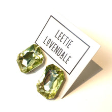 Load image into Gallery viewer, Lemon Faceted Rectangle Shine-On Stud Earrings