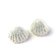 Load image into Gallery viewer, White Oyster Shell Glitter Stud Earrings
