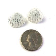 Load image into Gallery viewer, White Oyster Shell Glitter Stud Earrings