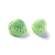 Load image into Gallery viewer, Mint Green Oyster Shell Glitter Stud Earrings