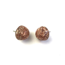 Load image into Gallery viewer, Rose Gold Glitter Gumdrop Earring