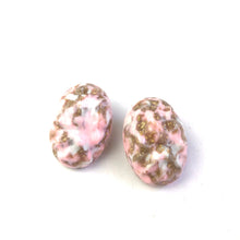 Load image into Gallery viewer, Pink Metallic Glitter Nugget Oval Button Studs