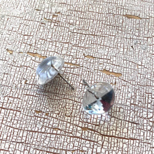 Load image into Gallery viewer, Clear Foil Back Retro Button Stud Earrings