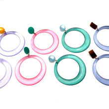 Load image into Gallery viewer, Smoke &amp; Blue Moonglow Iris Earrings