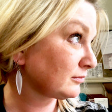 Load image into Gallery viewer, Muted Green Frosted Plumb-Bob Spike Drop Earrings