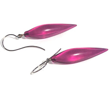 Load image into Gallery viewer, Violet Frosted Plumb-Bob Spike Drop Earrings