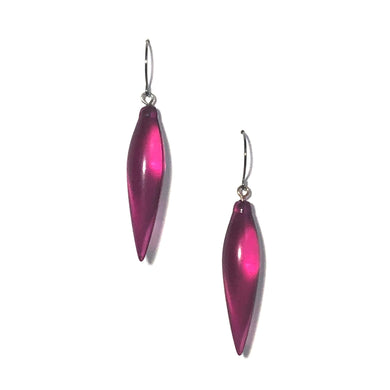 Violet Frosted Plumb-Bob Spike Drop Earrings