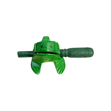 Load image into Gallery viewer, 1.5&quot; Wooden Musical Frog - Green Leaf Design (Percussion Instrument)