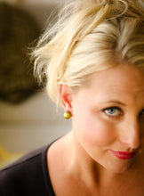 Load image into Gallery viewer, Sapphire Blue Moonglow Ball Stud Earrings