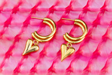 Load image into Gallery viewer, We Are Meant to Be-Titanium Heart Drop Earrings