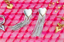 Load image into Gallery viewer, Titanium Heart Fringe Earrings
