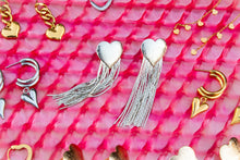 Load image into Gallery viewer, Titanium Heart Fringe Earrings