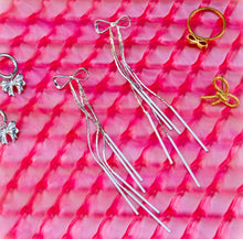 Load image into Gallery viewer, Titanium Bow Dangle Earrings