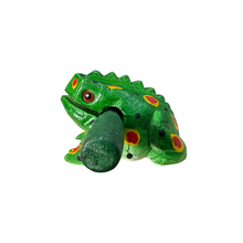 Load image into Gallery viewer, 2&quot; Wooden Musical Frog - Green Spring Design (Percussion Instrument)