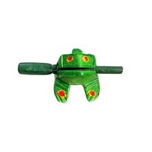 Load image into Gallery viewer, 2&quot; Wooden Musical Frog - Green Spring Design (Percussion Instrument)
