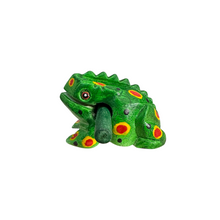 Load image into Gallery viewer, 2&quot; Wooden Musical Frog - Green Spring Design (Percussion Instrument)