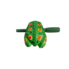 Load image into Gallery viewer, 2&quot; Wooden Musical Frog - Green Spring Design (Percussion Instrument)