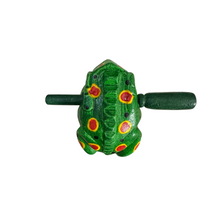 Load image into Gallery viewer, 2&quot; Wooden Musical Frog - Green Spring Design (Percussion Instrument)