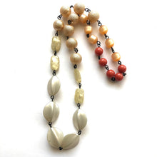 Load image into Gallery viewer, Cream Antique Pearl &amp; Burnt Orange Carmen Necklace