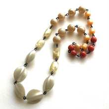 Load image into Gallery viewer, Cream Antique Pearl &amp; Burnt Orange Carmen Necklace