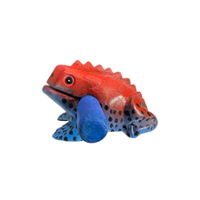 Load image into Gallery viewer, 3" Wooden Musical Frog - Red Dart Design (Percussion Instrument)
