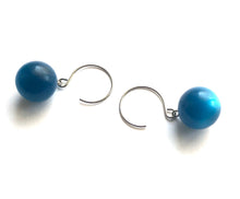 Load image into Gallery viewer, Dark Aqua Moonglow Jumbo Ball Drop Earrings