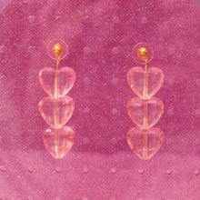 Load image into Gallery viewer, Triple the Love Chunky Heart Earrings