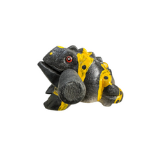 Load image into Gallery viewer, 3" Wooden Musical Frog - Yellow Dart Design (Percussion Instrument)