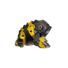 Load image into Gallery viewer, 3" Wooden Musical Frog - Yellow Dart Design (Percussion Instrument)