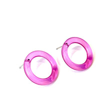 Load image into Gallery viewer, Hot Pink Donut Stud Earrings