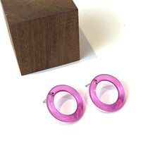 Load image into Gallery viewer, Hot Pink Donut Stud Earrings