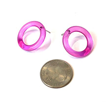 Load image into Gallery viewer, Hot Pink Donut Stud Earrings