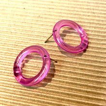 Load image into Gallery viewer, Hot Pink Donut Stud Earrings