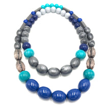 Load image into Gallery viewer, Blue Mist Stretch Bauble Necklace - Shortie