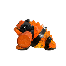 Load image into Gallery viewer, 4" Wooden Musical Frog - Orange Dart Design (Percussion Instrument)