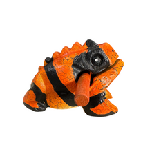 Load image into Gallery viewer, 4" Wooden Musical Frog - Orange Dart Design (Percussion Instrument)