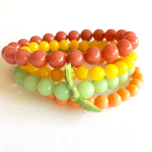 Load image into Gallery viewer, Coral Citrus Stack &amp; Stretch Bracelets Set