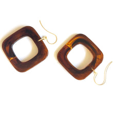 Load image into Gallery viewer, Deco Square Donut Drop Earrings