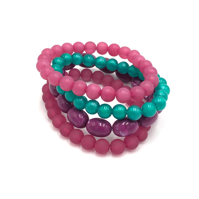 Viva Violet & Emerald Stack & Stretch Bracelets Set