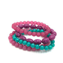 Load image into Gallery viewer, Viva Violet &amp; Emerald Stack &amp; Stretch Bracelets Set