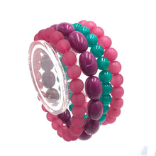 Load image into Gallery viewer, Viva Violet &amp; Emerald Stack &amp; Stretch Bracelets Set