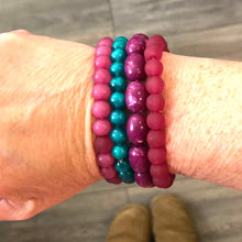 Load image into Gallery viewer, Viva Violet &amp; Emerald Stack &amp; Stretch Bracelets Set